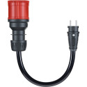 Gemini adapter flex 22 kW CEE Drehstrom 32A > kodune pistikupesa 30cm, punane, must