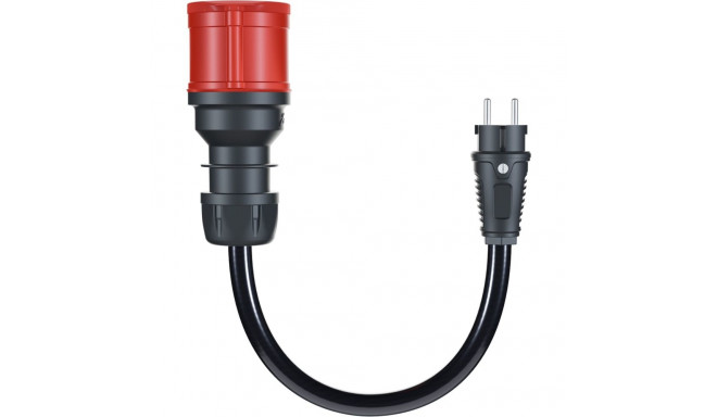 Adapter für Gemini flex 22 kW, CEE rot Drehstrom 32A > Haushaltssteckdose (schwarz, 30cm)