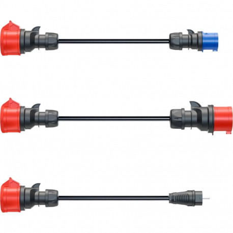 Adapterset für Gemini flex 11 kW, 3-teiliges Set (schwarz, 30cm)