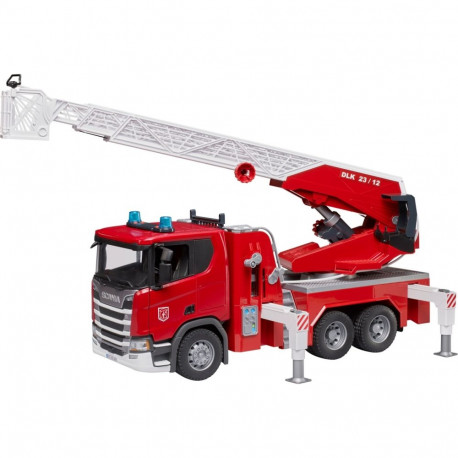 Scania Super 560R Feuerwehr mit Drehleiter, Wasserpumpe, Light & Sound