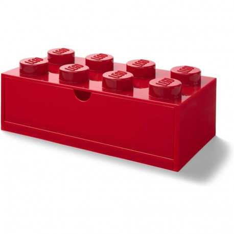 LEGO Schreibtischschublade 8               (rot, Noppen)