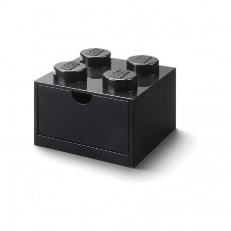 LEGO Schreibtischschublade 4             (schwarz, Noppen)