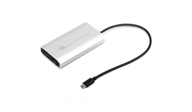 OWC Adapter Thunderbolt 3 > Dual HDMI 4K (silver/black, 26cm, with DisplayLink)