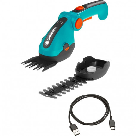GARDENA Cordless Grass Shears ComfortCut Li, 3.6 volts, set with shrub blade (turquoise/black, Li-io