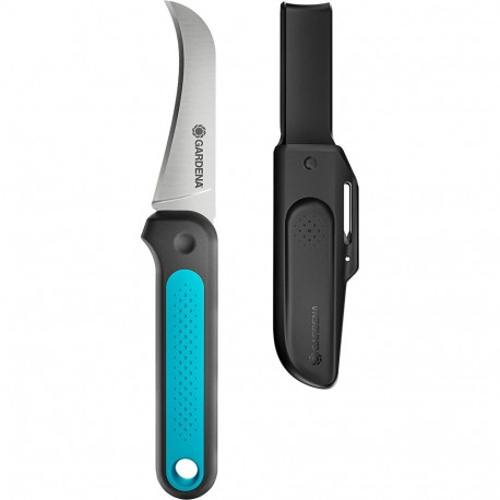 Gardena Harvesting Knife VeggieCut (grey/turquoise, incl. belt holster with integrated sharpening st