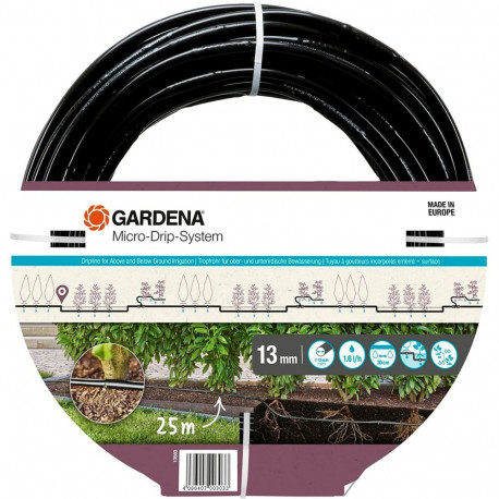 Gardena Micro-Drip-System drip line for bushes/hedges 1.6 l/h, 25 meters, dripper (black, model 2023