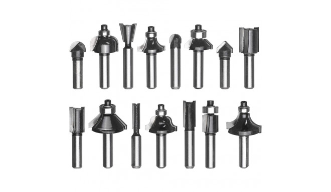 Einhell HM cutter set, 15 pieces, for routers (shank 8mm)