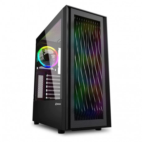 RGB WAVE (schwarz, Seitenteil aus gehärtetem Glas)