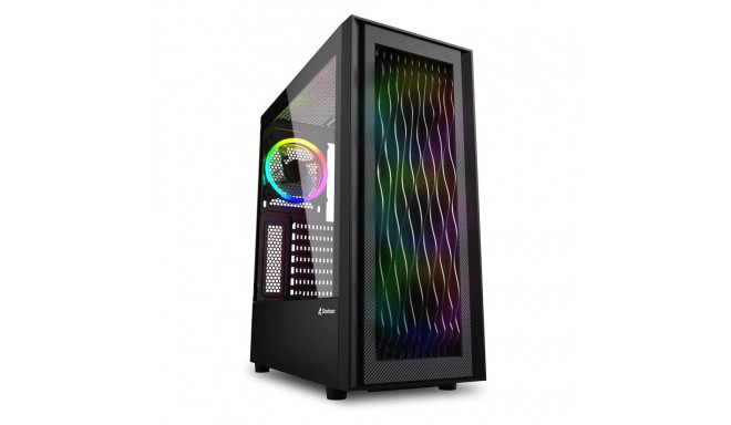 RGB WAVE (schwarz, Seitenteil aus gehärtetem Glas)