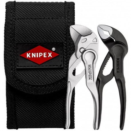 KNIPEX pliers set XS with bag, 2 pieces (black, in tool belt bag)