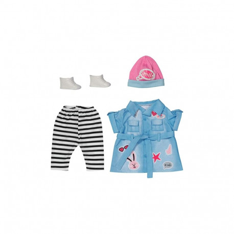 ZAPF Creation BABY born Deluxe Jeans dress 43cm, doll accessories (with shirt dress, leggings, hat a