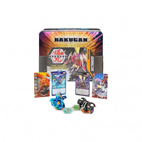 Bakugan Baku-Tin (hochwertige Aufbewahrungsbox mit exklusivem Darkus Sectanoid Bakugan und weiterem 