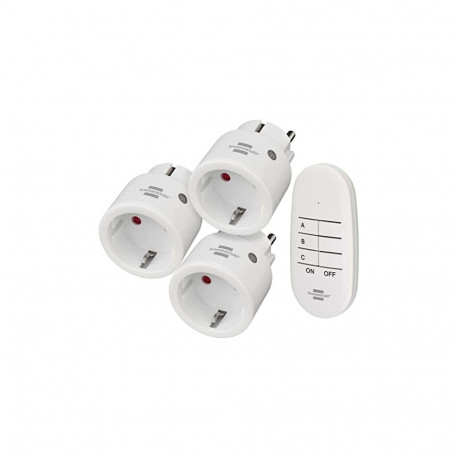 Brennenstuhl Comfort-Line radio set Mini 3+1, switchable socket (white)
