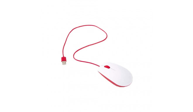 Raspberry Pi Foundation Official Raspberry Pi Mouse (White/Red)