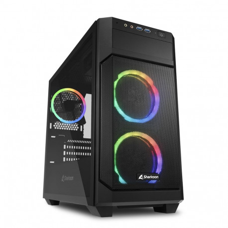 V1000 RGB (schwarz, Seitenteil aus gehärtetem Glas)