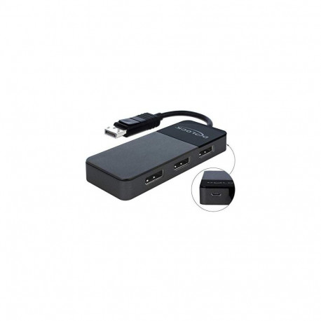 DisplayPort Splitter 1.4 1x DisplayPort > 3x DisplayPort (schwarz, 30cm)