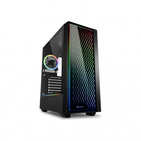 Sharkoon RGB LIT 200 tower case (black, front and side panel of tempered glass)