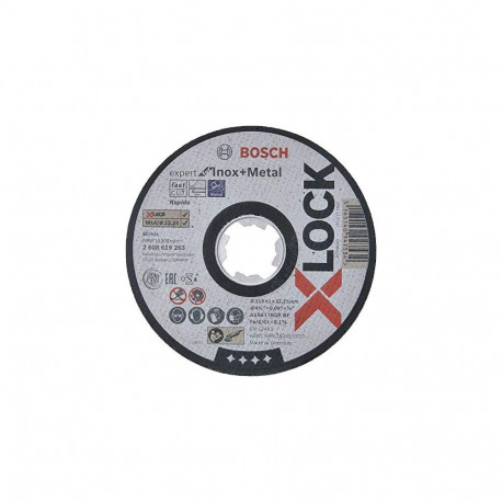 Bosch cutting disk X-LOCK Expert for Inox + Metal Rapido straight 115mm (115 x 1 x Length 22.23mm)