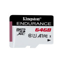 Kingston High Endurance 64 GB microSDXC, memory card (white / black, UHS-I (U1), Class 10)
