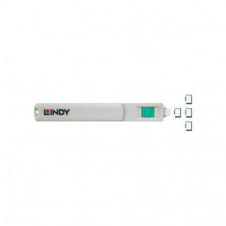 Lindy USB-C port lock green