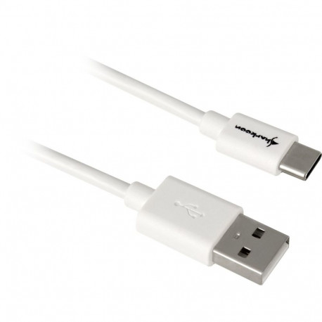 USB 2.0 Kabel, USB-A Stecker > USB-C Stecker (weiß, 1,5 Meter)