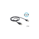 DeLOCK EASY USB2.0 A Plug/Socket - black 2m