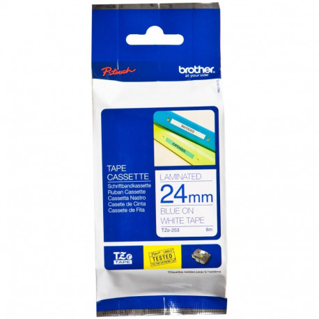 TZe-253 (24 mm, Blau auf Weiß)