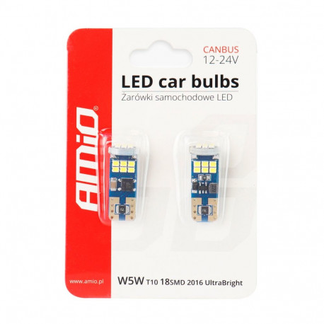Led pirnid CANBUS 18?SMD T10e (W5W)valge