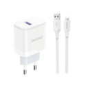 Dudao A20EU USB-A 18W network charger - white + USB-A - Lightning cable Dudao A20EU USB-A 18W network charger - white + USB-A - Lightning cable