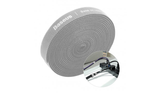 Baseus Rainbow Circle hook and loop Straps - Velcro tape Velcro cable organizer 3m gray (ACMGT-F0G)
