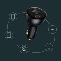 Baseus TZCCZM-0G USB-A / USB-C car charger 160W PPS / QC 5 / PD - gray