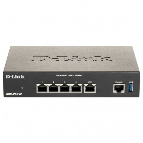 D-Link DSR-250V2 wireless router Gigabit Ethernet Black