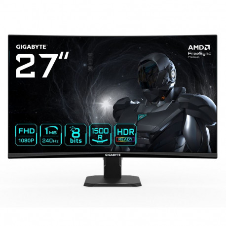 GIGABYTE mängumonitor GS27FC2 27" FHD, kõver, 240Hz, 1ms, 350cd/m², HDR-ready, HDMI 2.0, DisplayPort