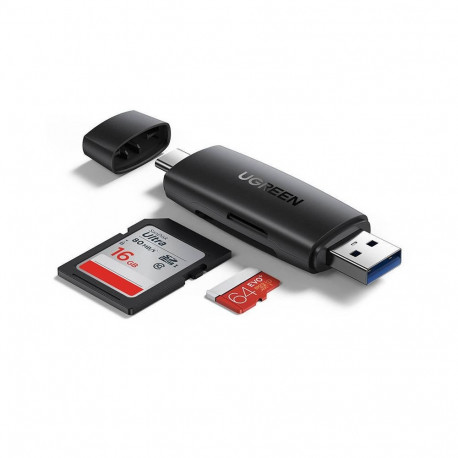 Ugreen SD/micro SD card reader adapter (USB-A/USB-C) black (CM304)