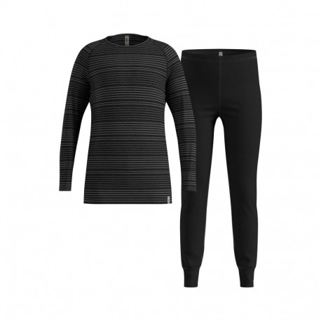 Odlo Set long ACTIVE WARM ECO SET children's underwear set, size 140 cm, black and grey