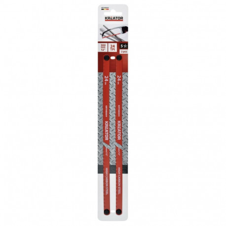 Kreator metal saw blade KRTH80604, 300mm, 24 TPI, HCS, 2 pcs, 12.5mm, 0.60mm