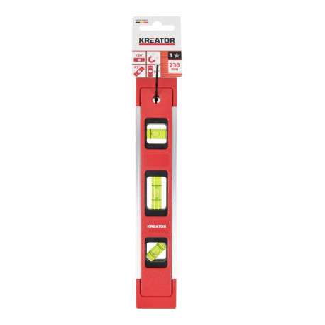 Kreator Torpedo level KRTH70801, 230mm, 1 mm/m, magnetic, 45° angle, horizontal, vertical, suspensio