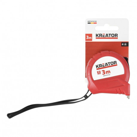 Kreator Measuring Tape KRTH70102, 3 m, 16 mm, steel, MID class 2, lock, belt clip
