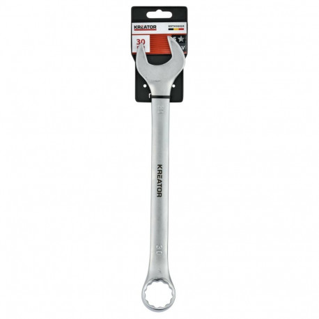Kreator Combination Open-Ring Spanner KRTH30424, 30mm, 30mm, 340mm, chrome-vanadium