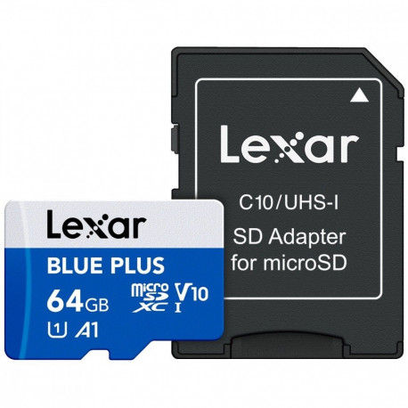 Memory card microSD card 64GB C10 A1 U3 V10 100MB/s Blue Plus