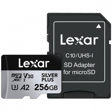 Memory card microSD 256GB C10 A2 U3 V30 205/150MB/s Silver Plus