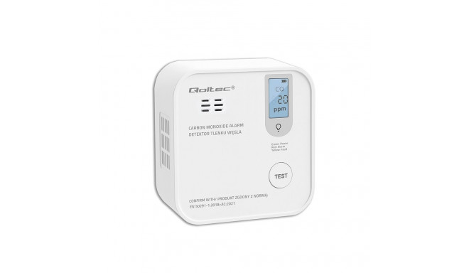 Carbon monoxide sensor with battery alarm 85dB