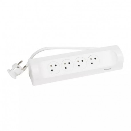 Przedluzacz narozny 4x2P+Z 1m bialy