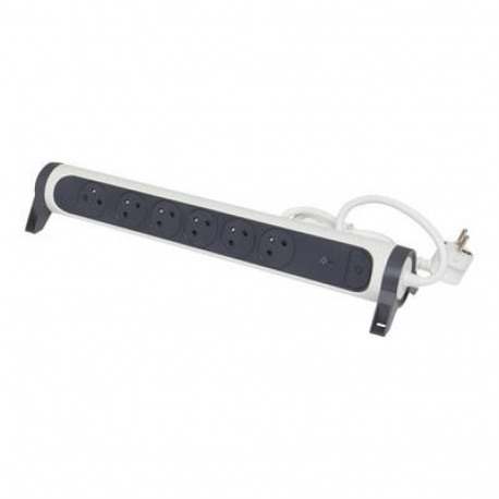 Przedluzacz ochr. 6x2PZ 1,5m bialo-czarny