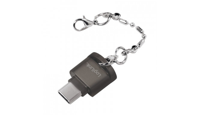 USB-C to microSD card readeras a keychain