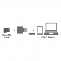 USB-C to microSD card readeras a keychain