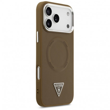 Guess Triangle Logo MagSafe case for iPhone 17 Pro Max brown