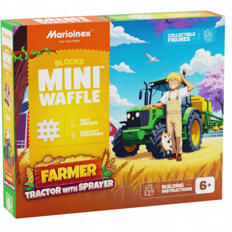 Marioinex Mini Waffle taluniku ehituskomplekt traktor pritsiga 50 osa (907498)
