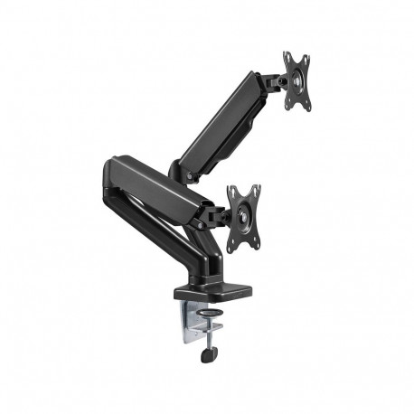 Goobay Desk Mount | Double Monitor Mount with Gas Spring | Swivel, Tilt, Rotation | 17-32 " | Maximu