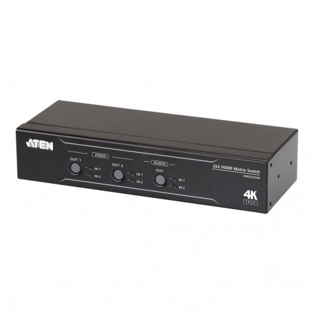 Aten 2x2 True 4K HDMI Matrix Switch with Audio De-Embedder | VM0202HB